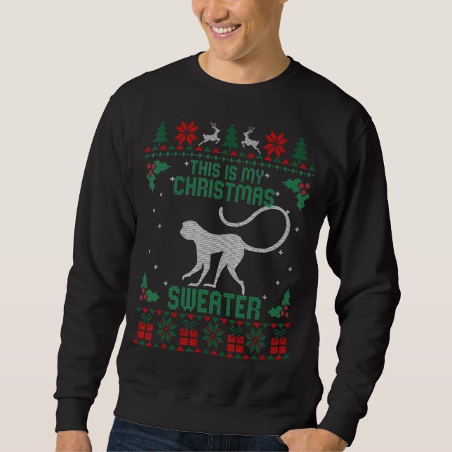 Moletom Este É O Meu Macaco De Suor De Natal Feio (Frente)