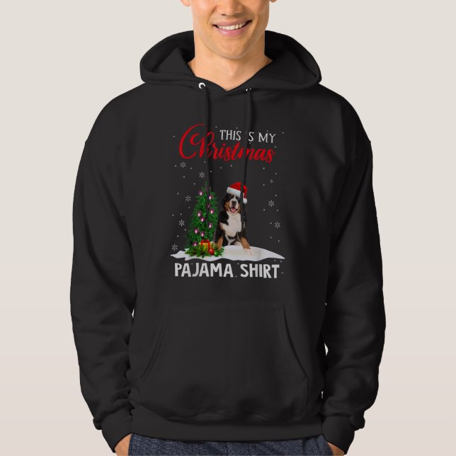 Moletom Este É O Meu Natal Pajama Bernese Mountain Xmas (Frente)