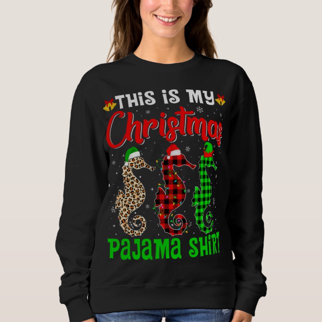 Moletom Este É O Meu Natal Pajama Seacavalo Papais noeis H (Frente)