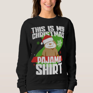 Moletom Este É O Meu Natal Pajama Xmas Engraçado Sloth