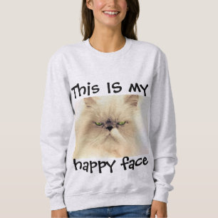 MOLETOM ESTE É O MEU ROSTO FELIZ CAMISEIRAS DE GATO PERSA