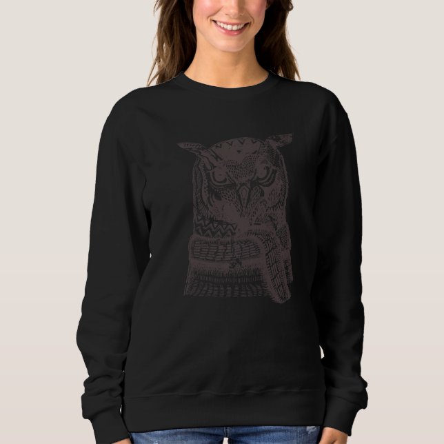 Moletom Estêncil Artístico Da Coruja De Inverno De Excelen (Frente)