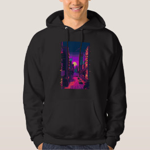 Moletom Estética Indie de Cidade Japonesa Glitch 80s 90s V