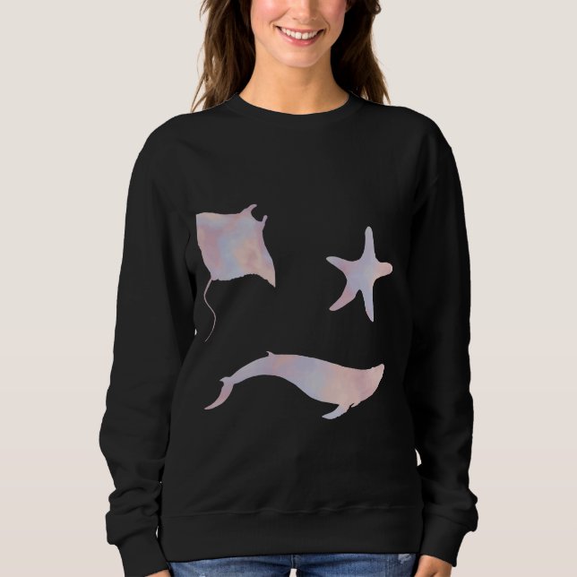 Moletom Estética Pastel Stingray Starfish Sticker P (Frente)