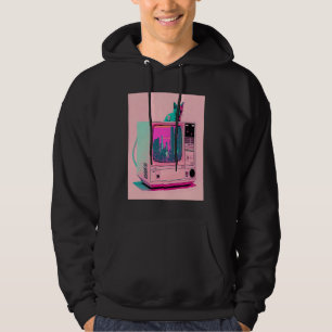Moletom Estética Vaperwave Glitch Cat Retrowave Synthwave