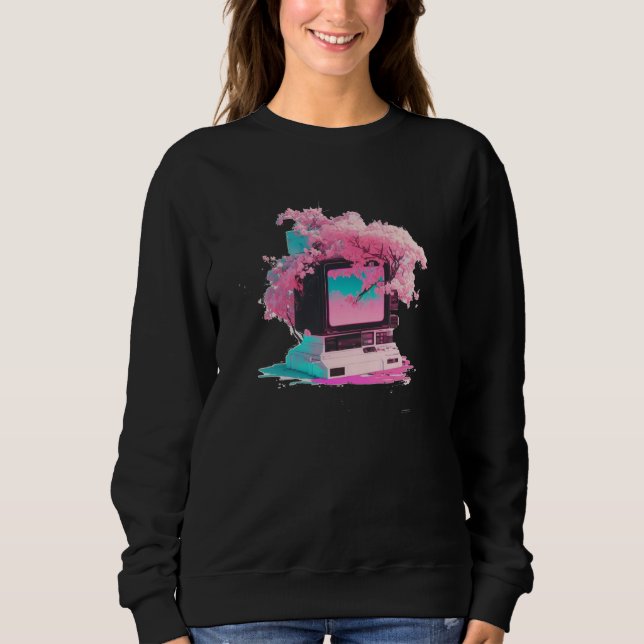 Moletom Estética Vaperwave Glitch Retrowave Synthwave  5 (Frente)