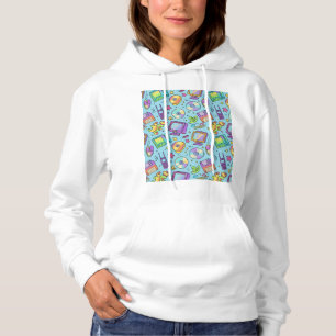 Moletom Estético com Doodle de Tecnologia Retro Y2