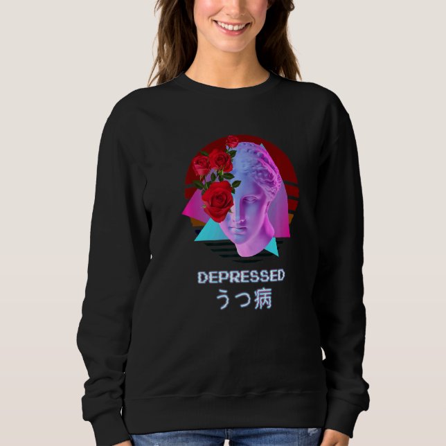 Moletom Estético Vaporwave deprimido (Frente)