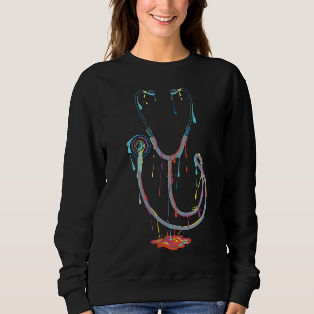Moletom Estetoscópio Abstrato a Pingar – Arte Médica (Frente)