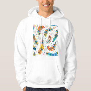 Moletom Estilo Boho, padrão de pena sem falhas.