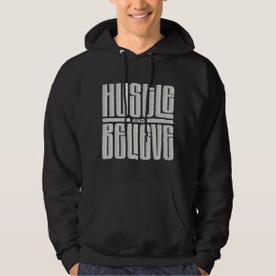Moletom Estilo bordado motivacional Hustle e Acredite