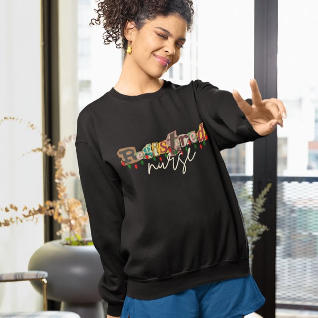 Moletom Estilo de abate de viveiros retrógrados registrado (Registered nurse retro vintage scrapbooking style Charistmas)