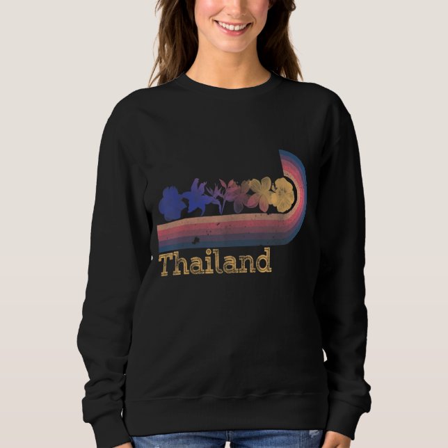 Moletom Estilo de anos 80 das Flores Tropicais na Tailândi (Frente)