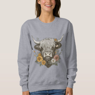 Moletom Estilo de fazenda - Gráfico de Vaca Highland