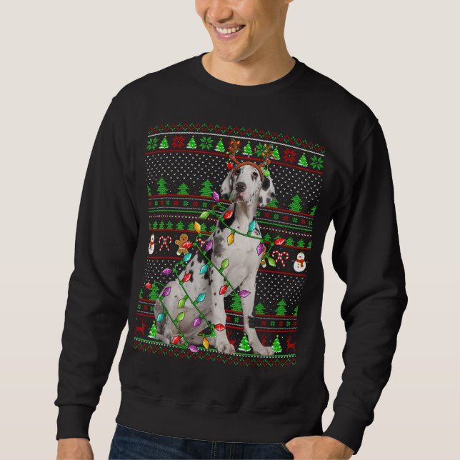 Moletom Estilo de Sweater Feio Xmas Luz Grande Cachorro Da (Frente)