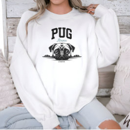 Moletom Estilo de Varsidade Universitária Pug Mama Dog Lov