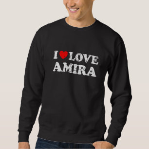 Moletom Estilo Desgastado Grunge Angustiado Eu Amo Amira  