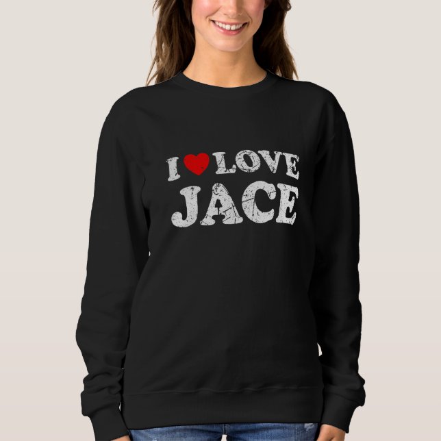 Moletom Estilo Desgastado Grunge Angustiado Eu Amo Jace   (Frente)