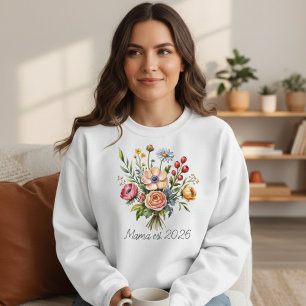 Moletom Estilo Feminino de Maternidade Soft Floral Mama