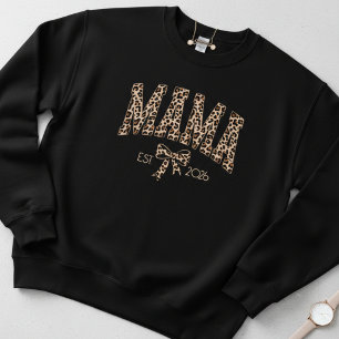 Moletom Estilo Feminino Ousado Leopard Varsity Mama