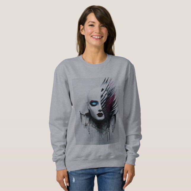 Moletom Estilo Gótico Tiara Art-Fierce e Design de Proteçã (Frente Completa)