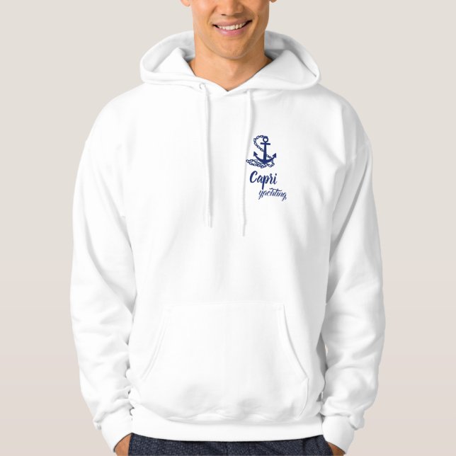 Moletom Estilo Marítimo de Âncora Azul de Capri Yachting B (Frente)