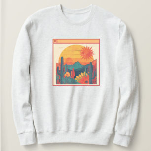 Moletom Estilo Retro Caprichoso Boho Paisagem do Pôr do So