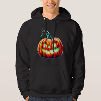 Moletom Estilo RETRO Jack-o-Lantern Halloween Hoodie NEGRO