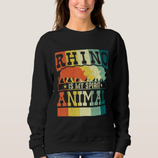 Moletom Estilo Retro Lover Rhino É Meu Animal Espirituoso