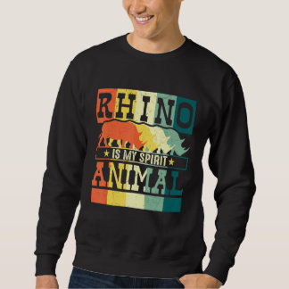 Moletom Estilo Retro Lover Rhino É Meu Animal Espirituoso