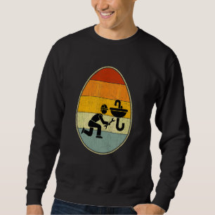 Moletom Estilo Retro Páscoa Páscoa Gráfico de Ovos Engraça