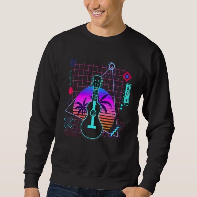 Moletom Estilo Ukulele Aestético Vaporwave 800s, Uke Guita (Frente)