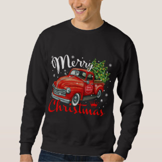 Moletom Estilo Vintage Fazenda Red Truck Árvore de Natal