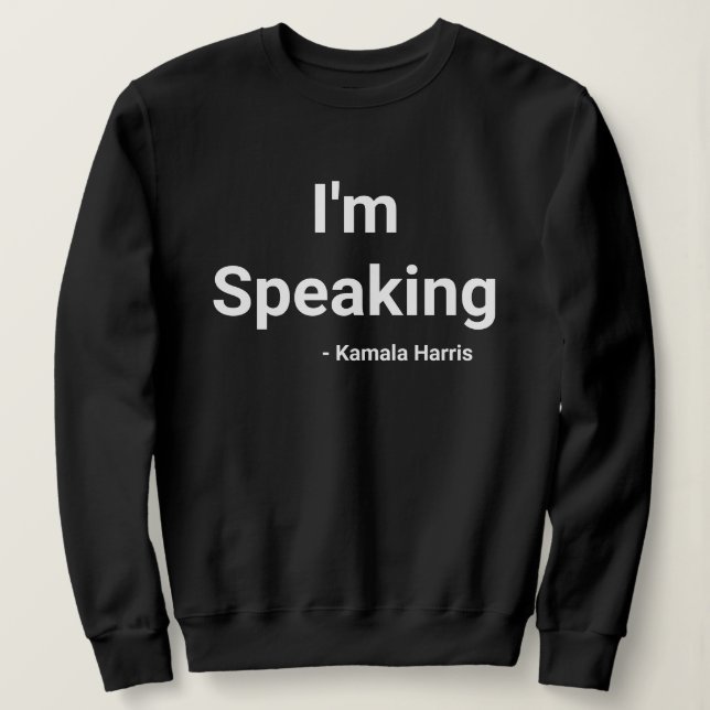 Moletom Estou falando - Kamala Harris (Frente do Design)