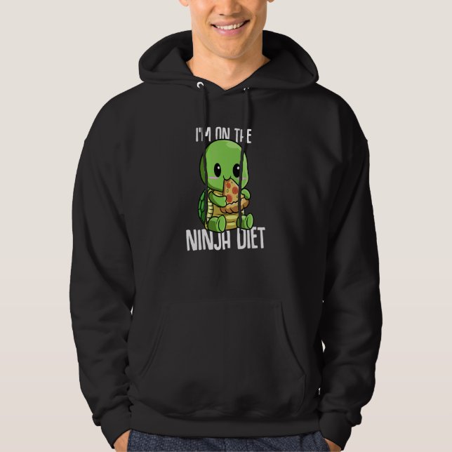 Moletom Estou no Geek Ninja Diet Turtle Comendo Pizza (Frente)