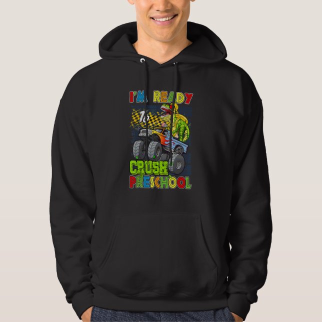 Moletom Estou Pronto Para Esmagar Caminhão Monstro Dinossa (Frente)