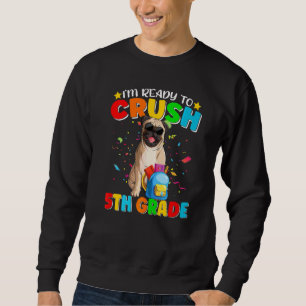 Moletom Estou Pronto Para Esmagar o 5º Ano Pug Cachorro De