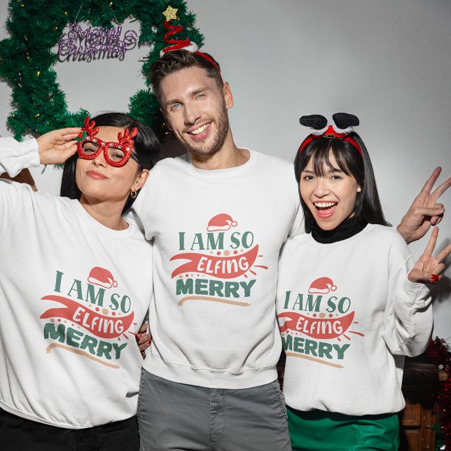 Moletom Estou tão elefante de doce de natal alegre (I'm so elfing merry christmas sweatshirt
)