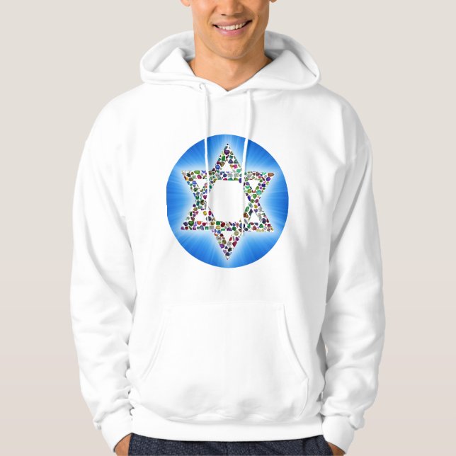 Moletom Estrela de David feita com Gemstones (Frente)