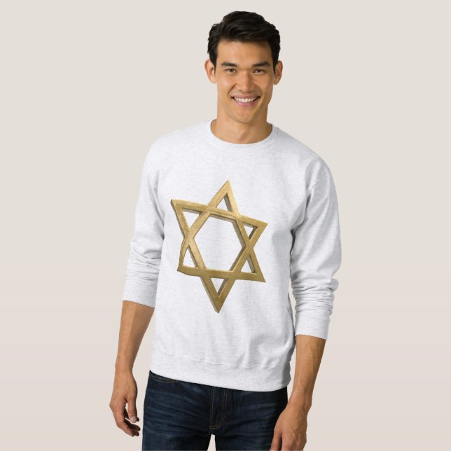 Moletom estrela do chanukkah david mens sweatshirt (Frente Completa)