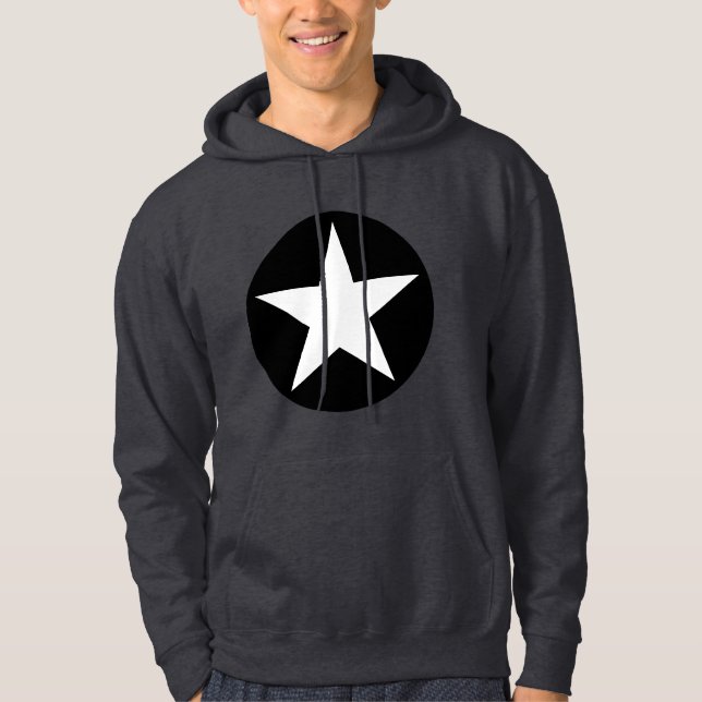 Moletom Estrela em círculo - Preto e Branco (Frente)