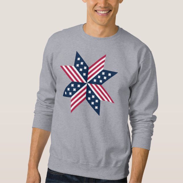 Moletom Estrelas Listras Vermelho Branco Azul Patriótico (Frente)