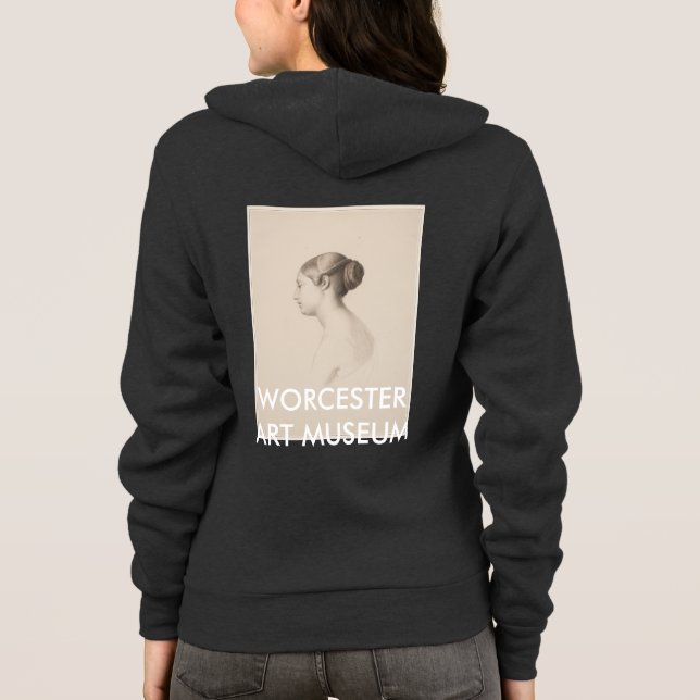 Moletom Estudo de uma jovem mulher - Hoodie do fecho de (Verso)