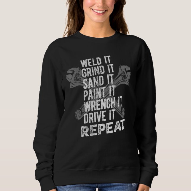Moletom Etapas de construção de carro personalizado de Wre (Frente)