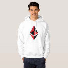 Moletom Ethereum Hoodie preto & vermelho de ETH do