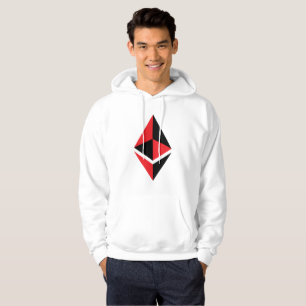 Moletom Ethereum Hoodie preto & vermelho de ETH do