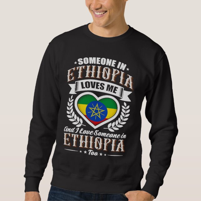 Moletom Ethiopian Heart Flag Someone in Ethiopia Loves Me (Frente)