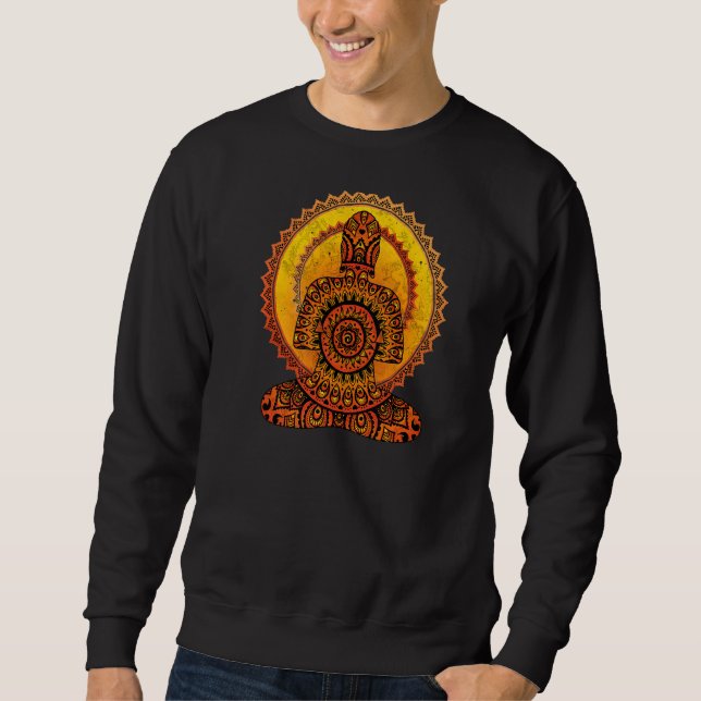 Moletom Ethno Mandala Buddha Tem Uma Dentro De Olhar Para  (Frente)