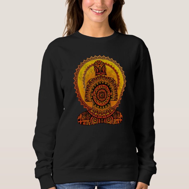 Moletom Ethno Mandala Buddha Tem Uma Dentro De Olhar Para  (Frente)