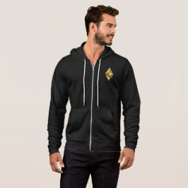 Moletom Ethum ETH Cinza & Logotipo Dourado | Zip Hoodie